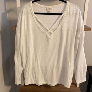 White and glitter stripe sweater